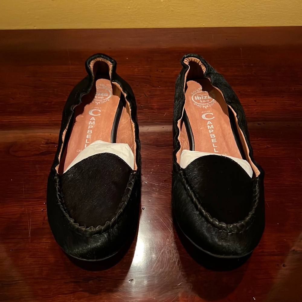 Jeffrey Campbell Black Pony Fur Flat Loafer